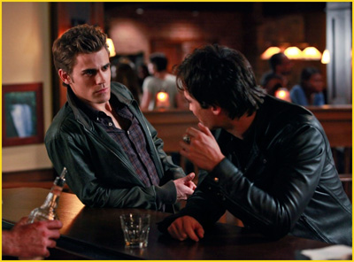 Stefan Damon Talking Bar Vampire Diaries Guide